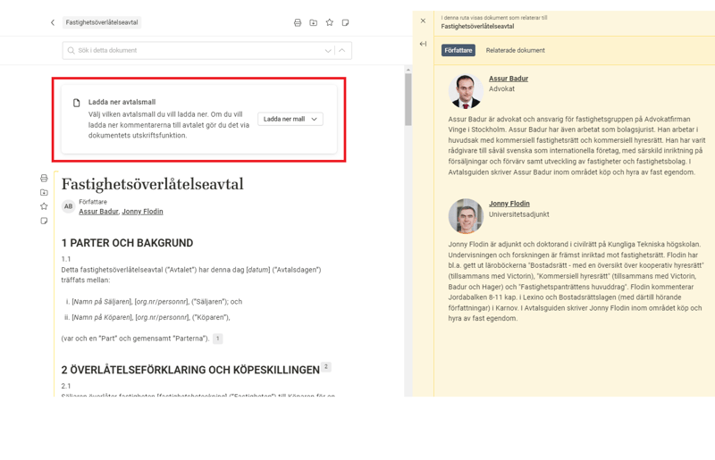 Avtalsguiden fastighetsöverlåtelseavtal mall nedladdning