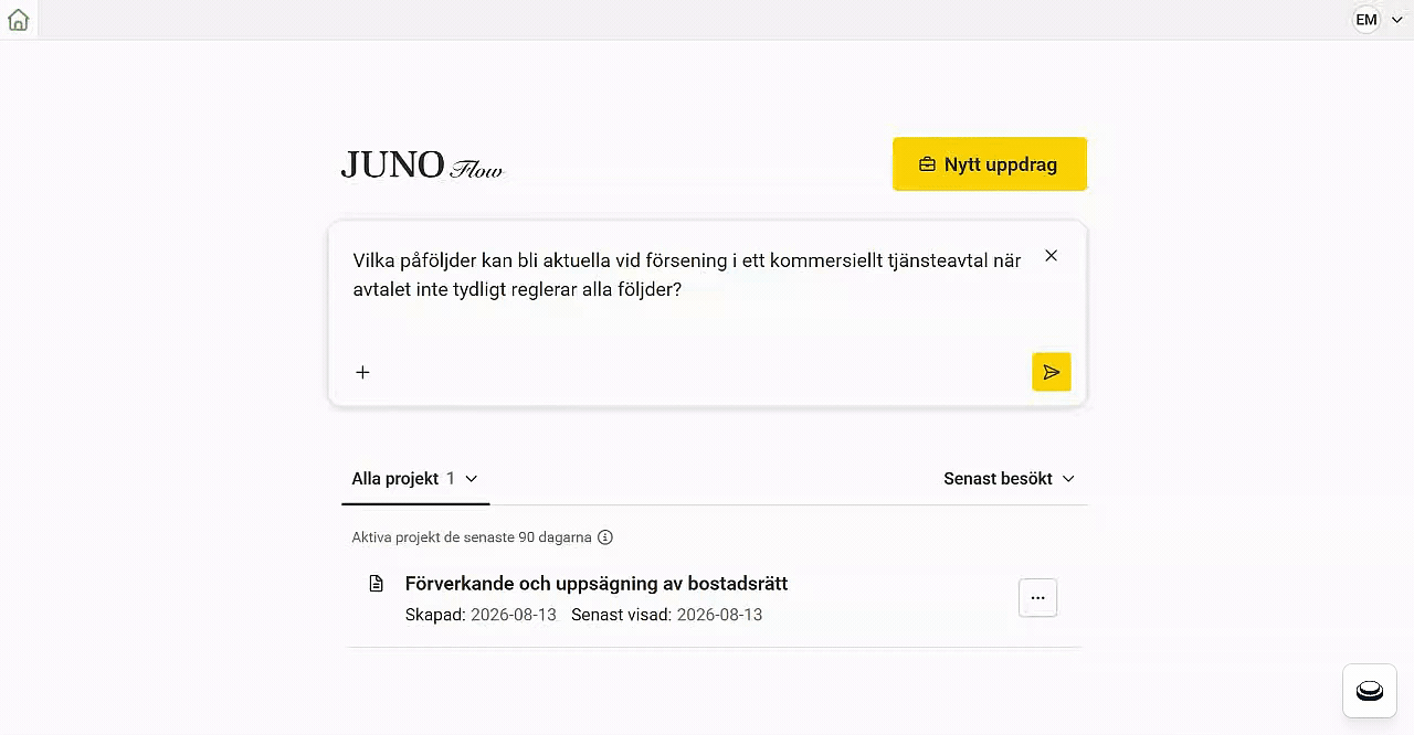 Ställ en fråga om påföljder vid försening i kommersiella tjänsteavtal (1)